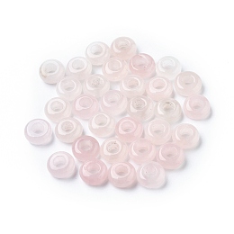 Honeyhandy Natural Rose Quartz European Beads, Large Hole Beads, Rondelle, 12x6mm, Hole: 5mm