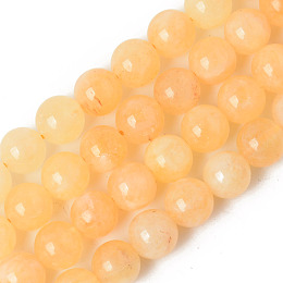 Honeyhandy Natural Quartz Beads Strands, Dyed & Heated, Imitation Citrine, Round, 10~10.5mm, Hole: 1.2mm, about 38pcs/strand, 14.96 inch(38cm)