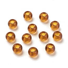 Honeyhandy Glass European Beads, Large Hole Beads, Rondelle, Sandy Brown, 15x10mm, Hole: 5~6.4mm