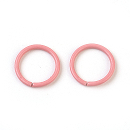 Honeyhandy Iron Jump Rings, Open Jump Rings, Pink, 18 Gauge, 10x1mm, Inner Diameter: 8mm