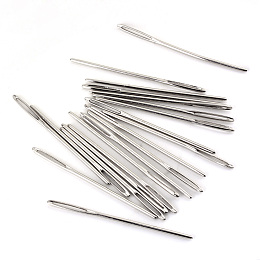 Honeyhandy Iron Tapestry Needles, Platinum, 69x2mm, Hole: 16x1mm, about 20pcs/bag