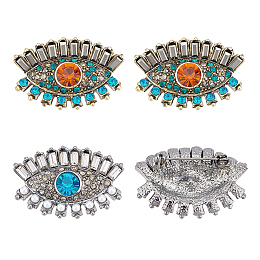 AHANDMAKER 4Pcs Evil Eye Fashion Brooch Pin Colorful Rhinestone, Evil Eye Retro Charm Lapel Pins for Party Gift Hats Scarf Sweater Shawl Cardigan