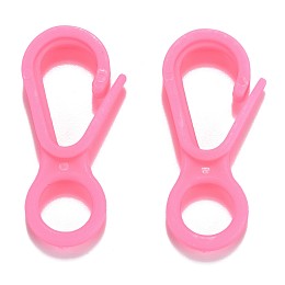 Honeyhandy Plastic Lobster CLaw Clasps, Pink, 33x15.5x4.5mm, Hole: 7.5mm