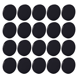 Fingerinspire 80Pcs Acrylic Flat Round Action Figure Display Bases, Black, 25x3mm