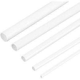 OLYCRAFT 25Pcs ABS Plastic Round Bar Rods White ABS Plastic Round Tube Hollow Round Tube for DIY Sand Table Architectural Model Making - 5 Sizes