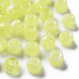 Honeyhandy Acrylic European Beads, Imitation Gemstone, Large Hole Beads, Rondelle, Champagne Yellow, 9x6mm, Hole: 4mm, about 1790~1840pcs/500g