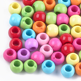 Arricraft Acrylic European Beads, Large Hole Beads, Rondelle, Mixed Color, 10x8mm, Hole: 5mm, about 1100pcs/500g