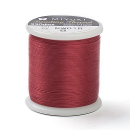 Honeyhandy MIYUKI Beading Nylon Thread B, 330 DTEX/0.203mm/0.008", for Seed Beads, #8, FireBrick, 0.16mm, 55 yards(50 meters)/roll