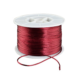 Honeyhandy Round Nylon Thread, Rattail Satin Cord, for Chinese Knot Making, FireBrick, 1mm, 100yards/roll