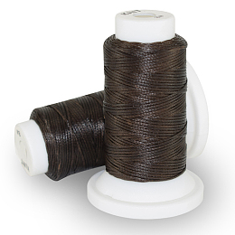 Honeyhandy Flat Waxed Polyester Cord, for Leather Sewing Stitching, Coffee, 0.8mm, about 54.68 yards(50m)/roll