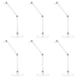 FINGERINSPIRE Plastic Model Assembled Action Figure Display Holders, Doll Model Support Stands, with Iron Findings and Round Base, Clear, 0.5~8.5x0.4~0.8x0.2~0.8cm