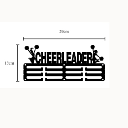 CREATCABIN Sports Theme Iron Medal Hanger Holder Display Wall Rack, with Screws, Cheerleader Pattern, 130x290mm