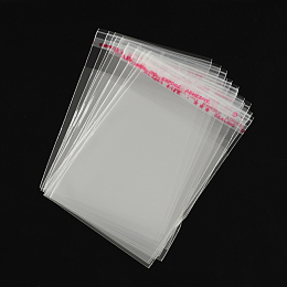 OPP Cellophane Bags, Small Jewelry Storage Bags, Self-Adhesive Sealing Bags, Rectangle, Clear, 8x6cm, Unilateral Thickness: 0.035mm, Inner Measure: 5.5x6cm