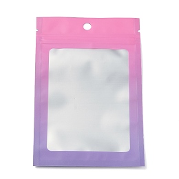 Honeyhandy Plastic Zip Lock Bag, Gradient Color Storage Bags, Self Seal Bag, Top Seal, with Window and Hang Hole, Rectangle, Orchid, 15x10x0.25cm, Unilateral Thickness: 3.9 Mil(0.1mm), 95~100pcs/bag