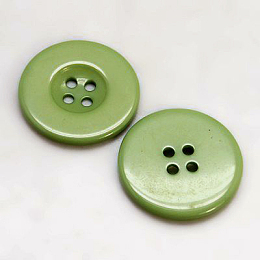 Honeyhandy Resin Buttons, Dyed, Flat Round, Dark Sea Green, 25x3mm