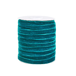 Honeyhandy Single Face Velvet Ribbon, Dark Cyan, 3/8 inch(9.5~10mm), about 50yards/roll(45.72m/roll)