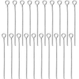 PandaHall Elite About 1000 Pcs 304 Stainless Steel Head Pins Findings Open Eye Pin Length 1.42 Inch 25-Gauge for Jewelry Making