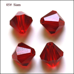 Honeyhandy Imitation Austrian Crystal Beads, Grade AAA, Faceted, Bicone, Dark Red, 3x3mm, Hole: 0.7~0.9mm