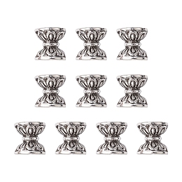 Honeyhandy Tibetan Style Alloy Bead Cones, Double Sided, Antique Silver, 8x7.5mm, Hole: 2mm