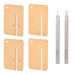 Fingerinspire 2Pcs 45# Steel Leather Hole Punches, 1 & 2 Prong Lacing Stitching Punching Tool, with 4Pcs Acrylic Puller, Manual Diy Leather, Leather Punch Perforated Auxiliary Tool, Stainless Steel Color