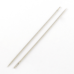 Honeyhandy Iron Beading Needles Pins, Platinum, 100x0.5mm, Hole: 0.5x1.5mm