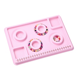 Honeyhandy PE Bead Design Boards, Bracelet Design Board, with Graduated Measurements, DIY Beading Jewelry Making Tray, Rectangle, Pink, 29x20x1.6cm