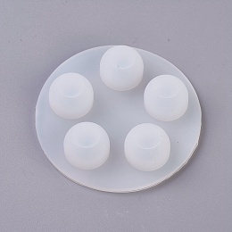 Honeyhandy Silicone Molds, Sphere Molds, Resin Casting Molds, For UV Resin, Epoxy Resin Jewelry Making, Ball, White, 66x15mm, Hole: 8mm