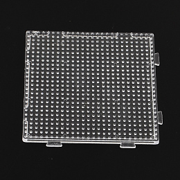 Honeyhandy Square Pegboards for 3x2.5mm Mini Fuse Beads, Clear, 75x75x2.5mm