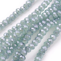 Honeyhandy 1 Strand Faceted Electroplate Imitation Jade Glass Rondelle Beads Strands, Full Rainbow Plated, Light Steel Blue, 2.5x2mm, Hole: 1mm, about 190~195pcs/strands, 17.5 inch