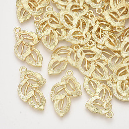 NBEADS Alloy Pendants, Leaf, Light Gold, 27x16.5x3mm, Hole: 1.8mm