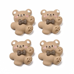 Honeyhandy Opaque Resin Cabochons, Bear, Tan, 21x20.5x7mm