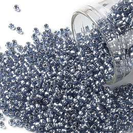 TOHO Round Seed Beads, Japanese Seed Beads, (1008) Silver Lined Sapphire Semi Matte, 11/0, 2.2mm, Hole: 0.8mm, about 1110pcs/10g