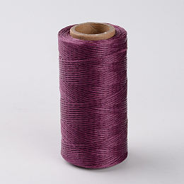 Honeyhandy Flat Waxed Polyester Cords, Purple, 1x0.3mm, about 284.33 yards(260m)/roll