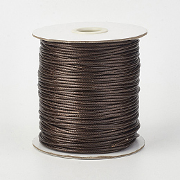 Honeyhandy Eco-Friendly Korean Waxed Polyester Cord, Coffee, 2mm, about 90yards/roll(80m/roll)