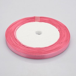 Honeyhandy Garment Accessories 1/4 inch(6mm) Satin Ribbon, Pink, 25yards/roll(22.86m/roll)