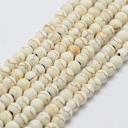 ARRICRAFT Synthetic Magnesite Bead Strands, Round, 4mm, Hole: 1mm, about 100pcs/strand, 14 inches