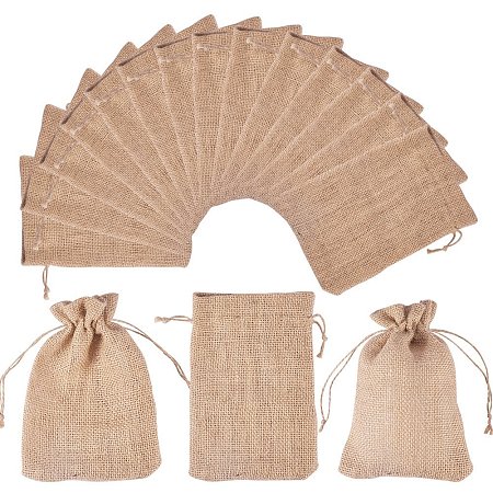 NBEADS 28 PCS Burlap Drawstring Bags, Jute Packing Storage Linen Jewelry Pouches Sacks for Wedding Birthday Party Christmas Valentine's Day DIY Craft, 7x5 inch