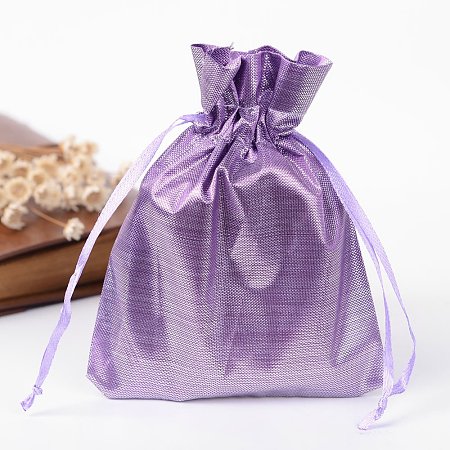 NBEADS 10 Pcs 4.7x3.5 Inch Lilac Satin Drawstring Bags Wedding Party Favors Jewelry Pouches Candy Gift Bags