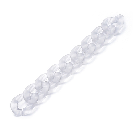 Honeyhandy Transparent Acrylic Handmade Curb Chain, Twisted Chain, Clear, 29.5x20.5x6mm, about 39.37 inch(1m)/strand