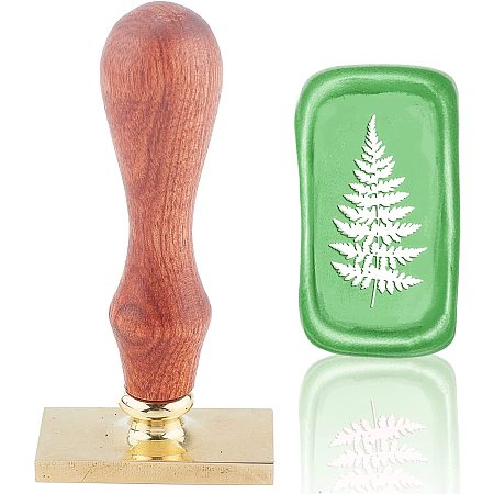 CRASPIRE Wax Seal Stamp Leaves Vintage Sealing Wax Stamps TreeRectangle Removable Brass Head Sealing Stamp with Wooden Handle for Christmas Wedding Invitations Xmas Thanksgiving Gift Wrap