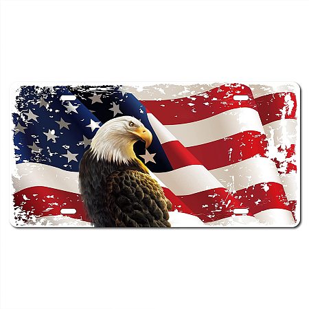 CREATCABIN America Metal Vintage Tin Sign Eagle Wall Decor Decoration for Home Happy Independence Day Wall Art Kitchen Bar Pub Room Garage Vintage Retro Poster Plaque 12x6inch