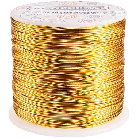 BENECREAT 12 17 18 Gauge Aluminum Wire (18 Gauge,492 FT) Anodized Jewelry Craft Making Beading Floral Colored Aluminum Craft Wire - Light Gold