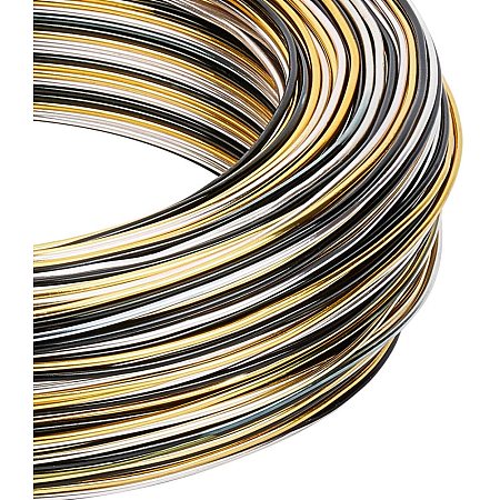 BENECREAT Multicolor Jewelry Craft Aluminum Wire (18 Gauge, 306 Feet) Bendable Metal Wire with Storage Box for Jewelry Beading Craft Project - Silver, Black, Yellow