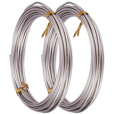 PH PandaHall 6 Rolls Aluminum Wire, 0.8/1/1.5/2/2.5/3mm Flexible Metal Artistic Floral DIY Jewelry Craft Beading Wire for Jewelry Making, 5m(5.4 Yards)/Roll, Silver Color