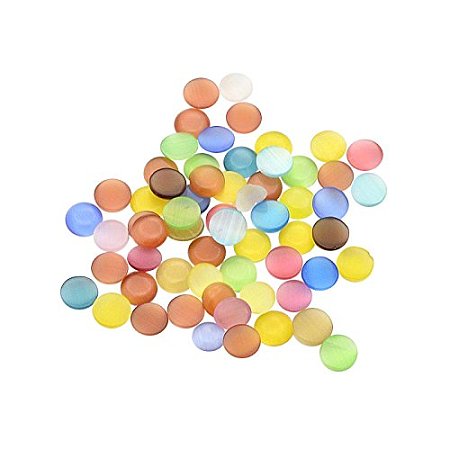 ARRICRAFT 1 Bag (About 200g/1300pcs) Mixed Color Half Round Dome Cat Eye Cabochons 7x2mm for Jewelry Making