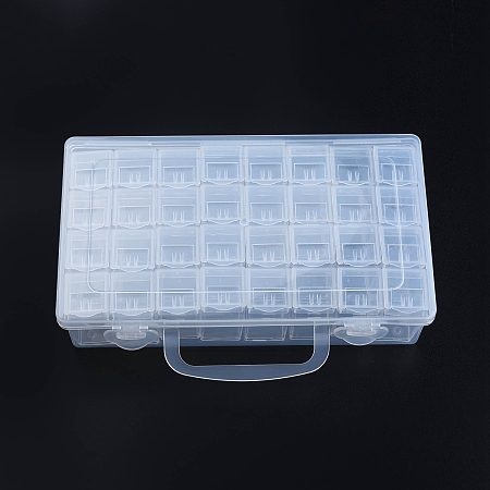 Honeyhandy Plastic Bead Storage Containers, Rectangle, Clear, 5x2.7x3cm