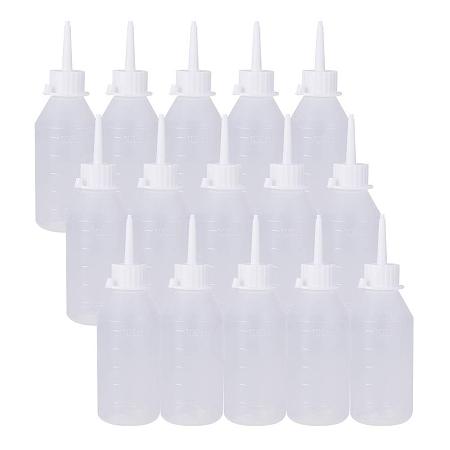 BENECREAT 15Pack 3.4 Ounce Plastic Squeeze Dispensing Bottles with Measurement - Good For Crafts, Art, Glue, Multi Purpose