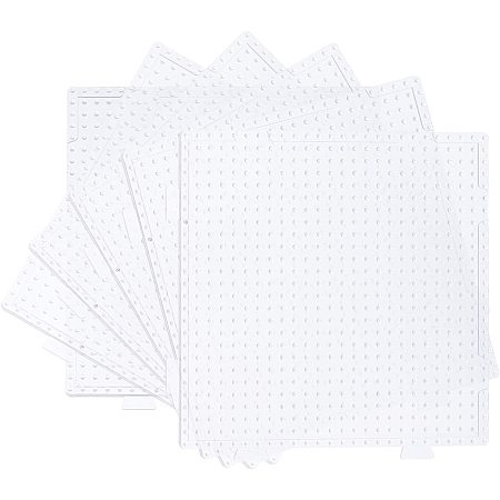 Pandahall Elite 20 Pcs 2.5mm Square Fuse Beads Boards Clear Plastic Perler Bead Pegboards for Kids Craft Beads