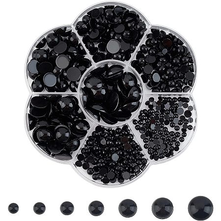 SUPERFINDINGS About 500Pcs 7 Sizes Black Plastic Safety Eyes Teddy Bear Toy Eyes Craft Black Doll Eyes for Bear, Dog, Puppet, Plush Animal Making and DIY Craft