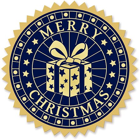CRASPIRE Gold Foil Certificate Seals Merry Christmas 2